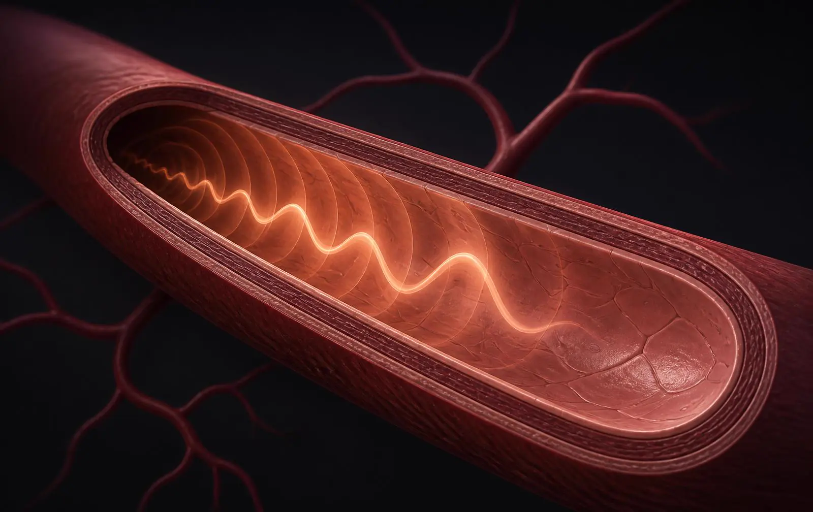 Conceptual cross-section of an artery wall