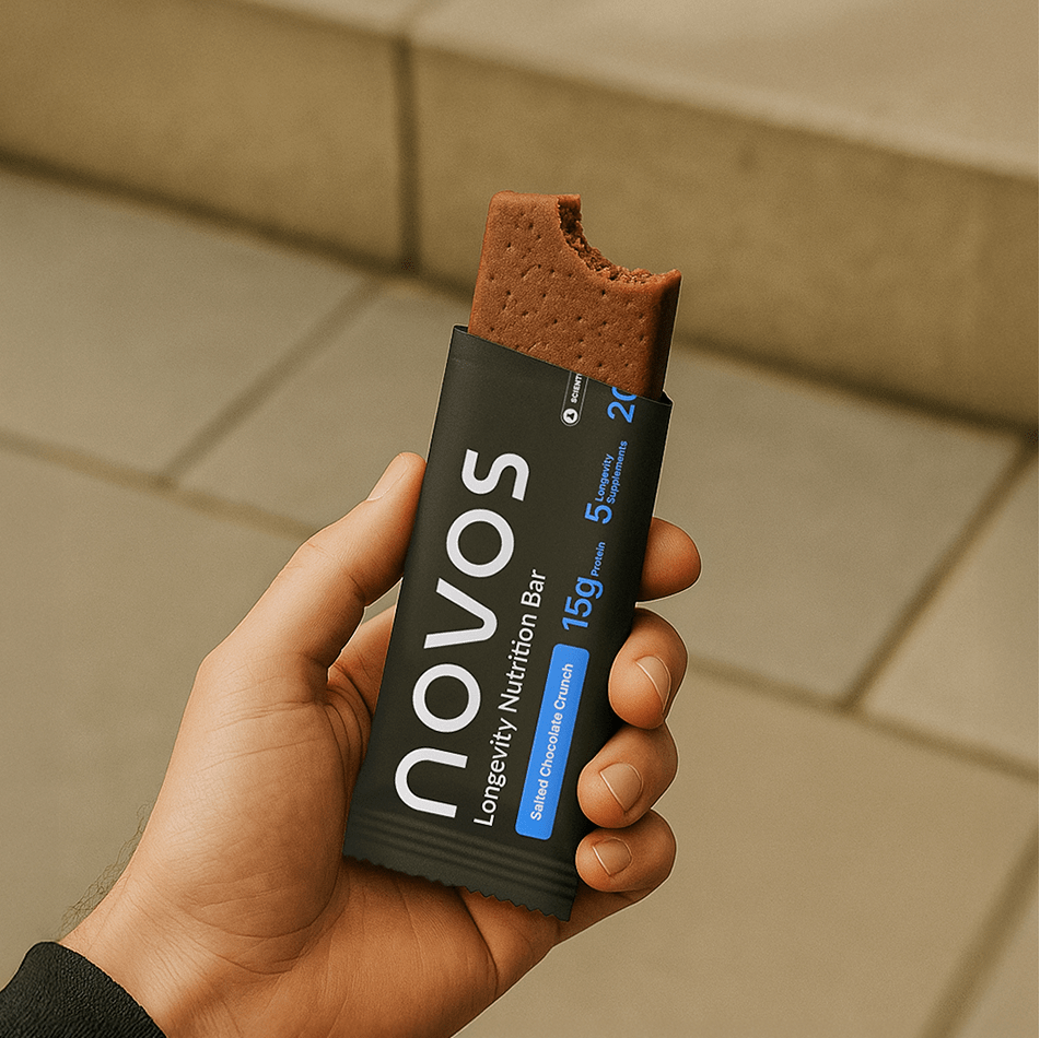 NOVOS Bar shown as part of a daily routine