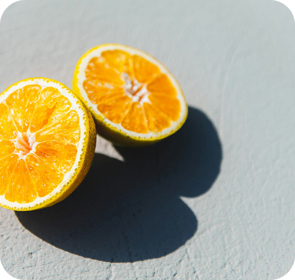 Sliced oranges, a natural source of vitamin C