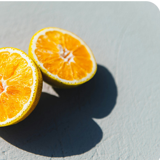 Citrus fruits and red bell peppers, natural sources of vitamin C