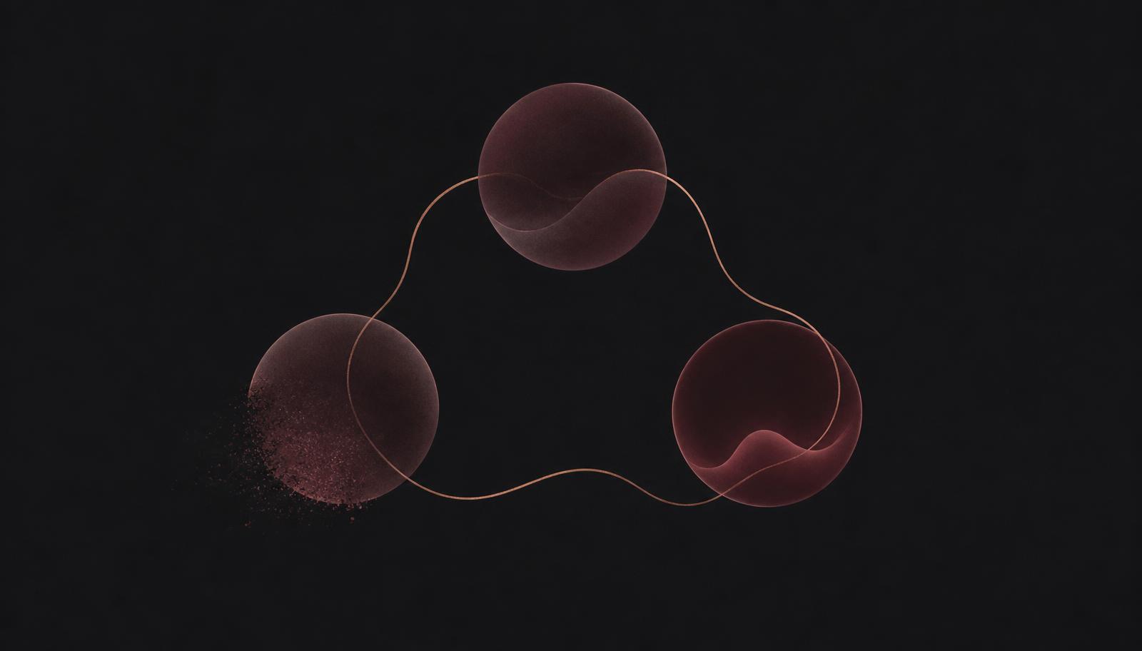 Abstract illustration of iron being lost and replenished in a cycle