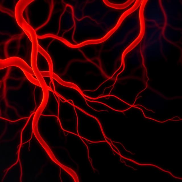 Artistic visualization of blood vessel circulation