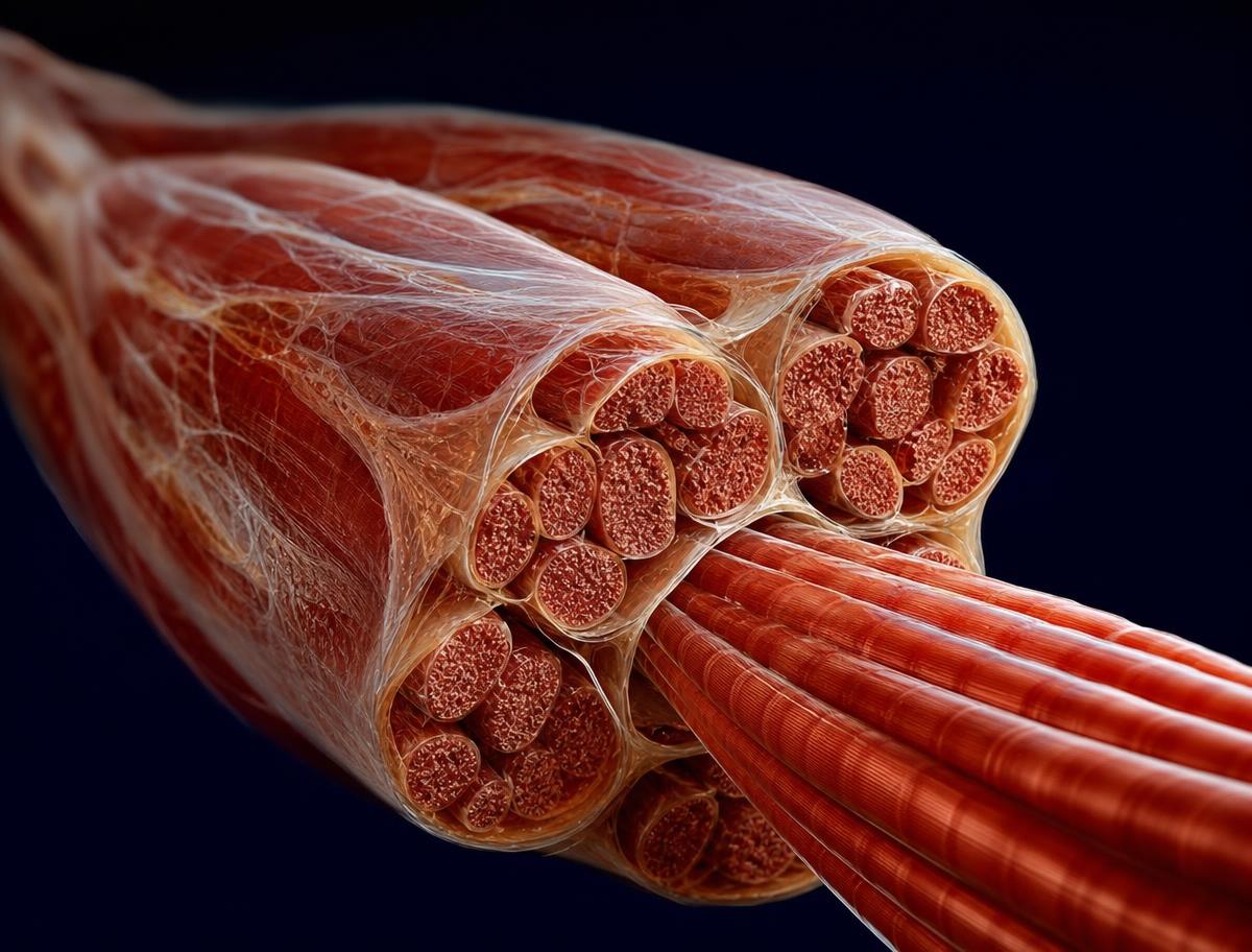 Illustration of skeletal muscle fibers