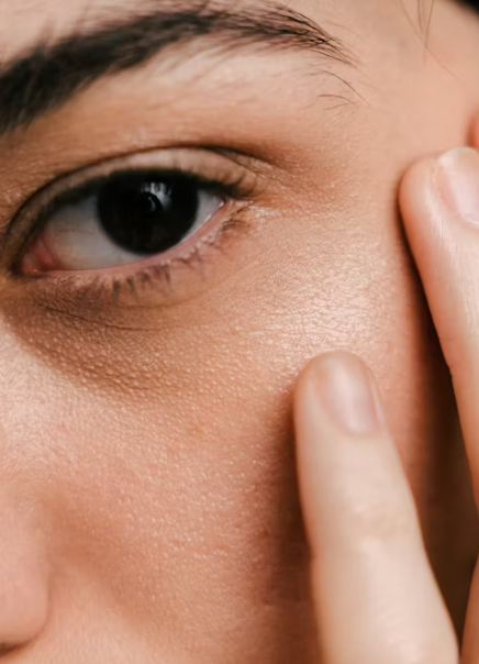 Close-up of healthy skin texture around the eye
